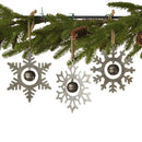 Rustic Snowflake Ornament with Sleigh Bell -