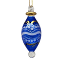 Floral Etched Bulb Drop - Blue