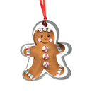 Gingerbread Cookie Cutter Ornament - Red and White Buttons - Gingerbread - by Midwest