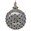 Crystal Clear Ball Ornament with Ruby Red and Emerald Green Chatons and Gold Crown - Egyptian Glass - by Egyptian Museum - vi
