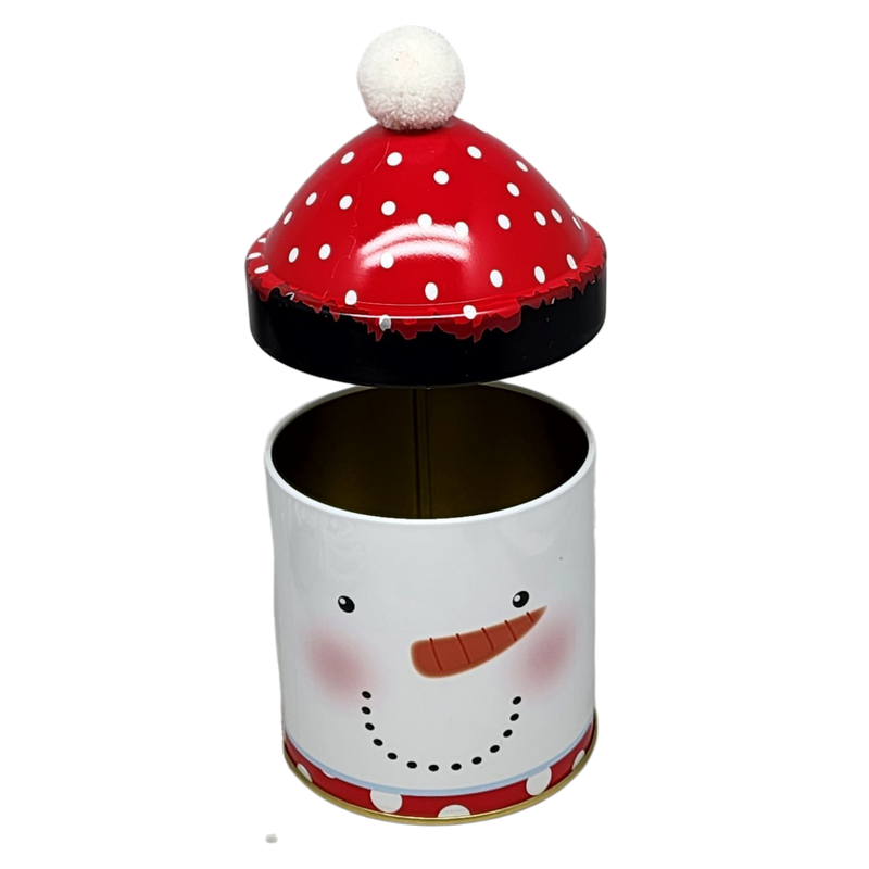 Gift Tin with Pom Pom Hat - Snowman