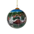 Hand Painted Glass Globe Ornament - Vermont Village