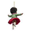 African American Skating Girl in Red Skirt - Gliding Pose
