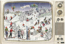 Miniature Nostalgic Advent Calendar Card - Winter on TV