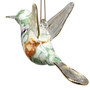 Blown Glass Hummingbird - Emerald Oasis