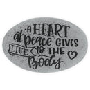 Proverb Stone - A Heart at Peace Gives Life to the Body