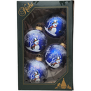 Krebs Value Glass Ball 4 pack - Woodland Snowman - Christmas >> Ornaments >> Glass - by Christmas By Krebs