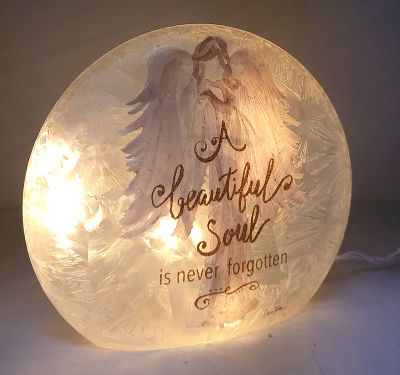 Lighted Glass Orb - A Beautiful Soul - The Country Christmas Loft