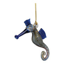 Royal Blue and Clear Seahorse Ornament with Asfour Crystal Eyes
