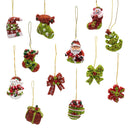 Petite Treasures Miniature Peppermint Ornaments, 12-Piece Box Set