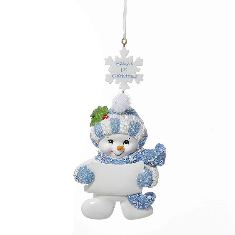 Baby's 1st Christmas Snow Baby Boy Ornament - The Country Christmas Loft