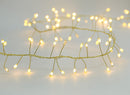 Warm White Superbright Twinkle Gold Wire Cluster Garland