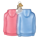 Mr And Mrs Hoodies  Glass Ornament