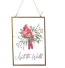 Glass Plate With Cardinal Ornament - - Christmas >> Ornaments >> Birds - by Kurt Adler - view 4