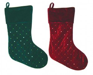 Sequin And Velvet Christmas Stocking - Red - The Country Christmas Loft