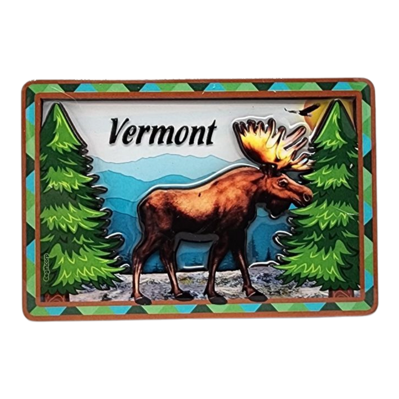 Glossy Layered Magnet - Vermont Moose