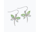 Fanciful Crystal Dragonfly Earrings – Spring Green & Clear - Gift Shoppe >> Jewelry >> Earrings - by Periwinkle By Barlow