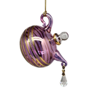 Glass Teapot with Crystal 'droplet' Ornament - Purple