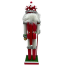 Red White and Green Nutcracker With Rounded Hat