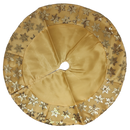 Tabletop Tree Skirts With Sequined Snowflake Border - Gold