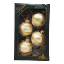 Krebs Value Glass Ornament 4 pack - Golden Stripe Satin Finish