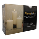 FlameWick Ivory Wax Pillar Candle Set - Home & Living >> Candles >> Battery Operated - by Everlasting Glow - view 3