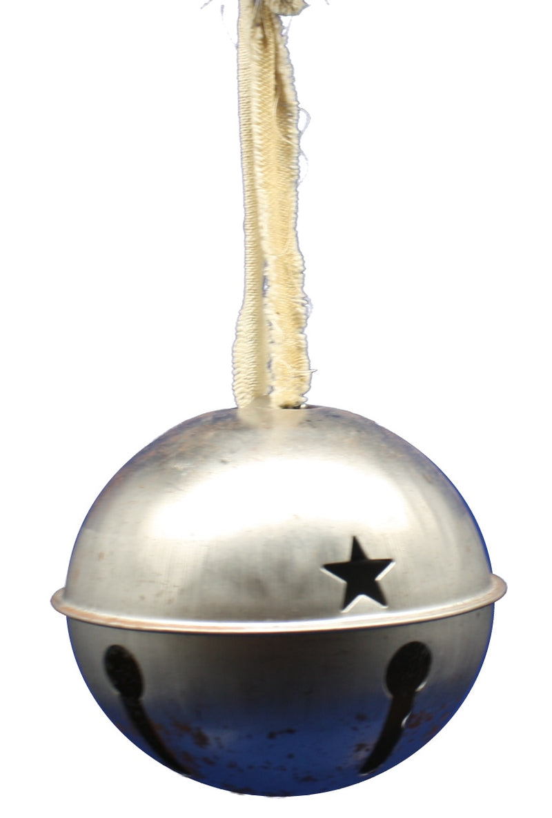 Large Silver Star Bell - The Country Christmas Loft