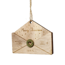 Wooden Letter to Santa Ornament - Natural