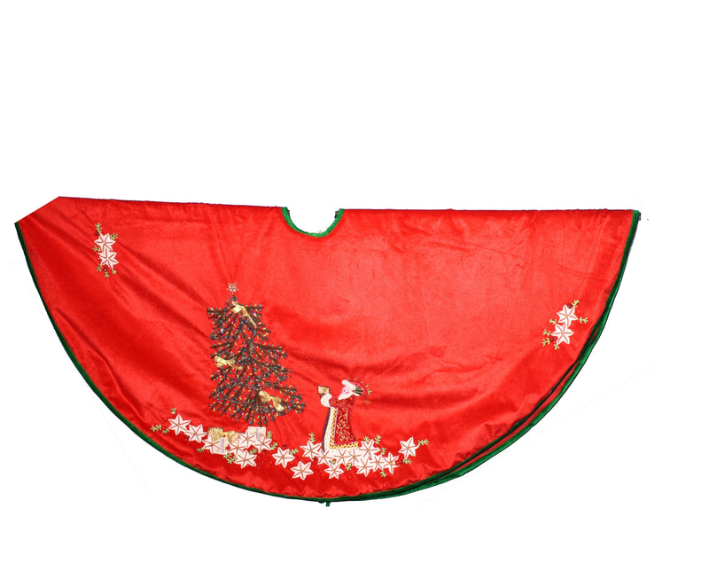56 Inch Red Velvet Santa/Tree Treeskirt - The Country Christmas Loft