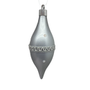 7" Shatterproof Smooth Finial Ornament – Candy Silver With Silver Braid and Dots - Christmas >> Ornaments >> Shatterproof - b