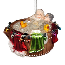 Santa and Mrs Claus in a Hot Tub Ornament