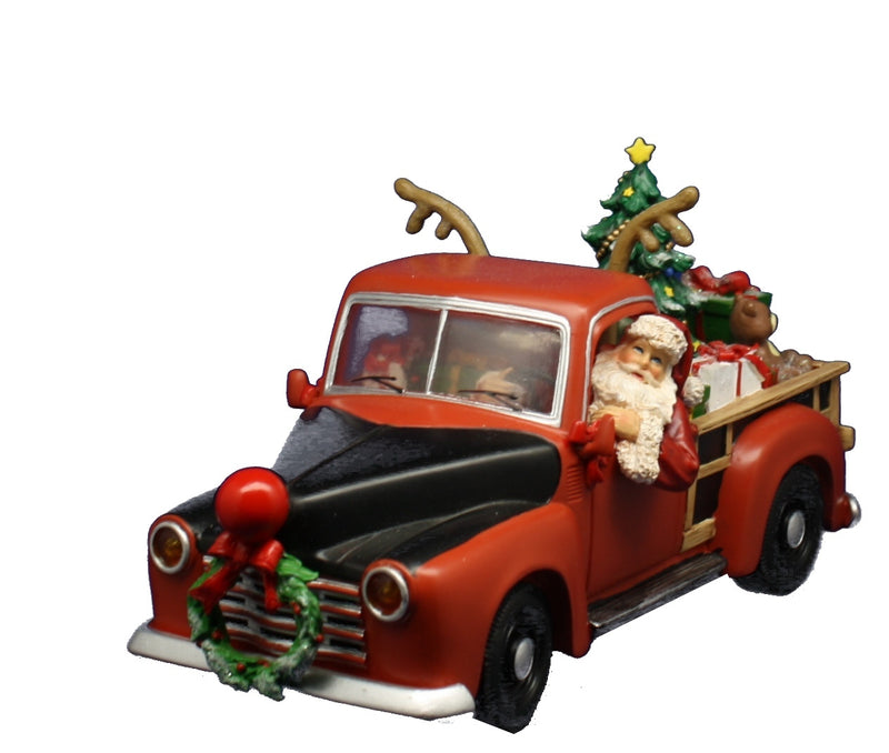 Red Pickup Truck Music Box - The Country Christmas Loft