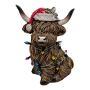 Resin Holiday Highland Cow