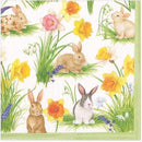 Bunnies And Daffodils - Cocktail Napkin
