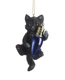 Kitten Playing Ornament - Black