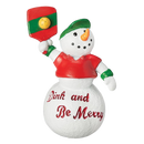 Drink And Be Merry Pickleball Snowman Ornament