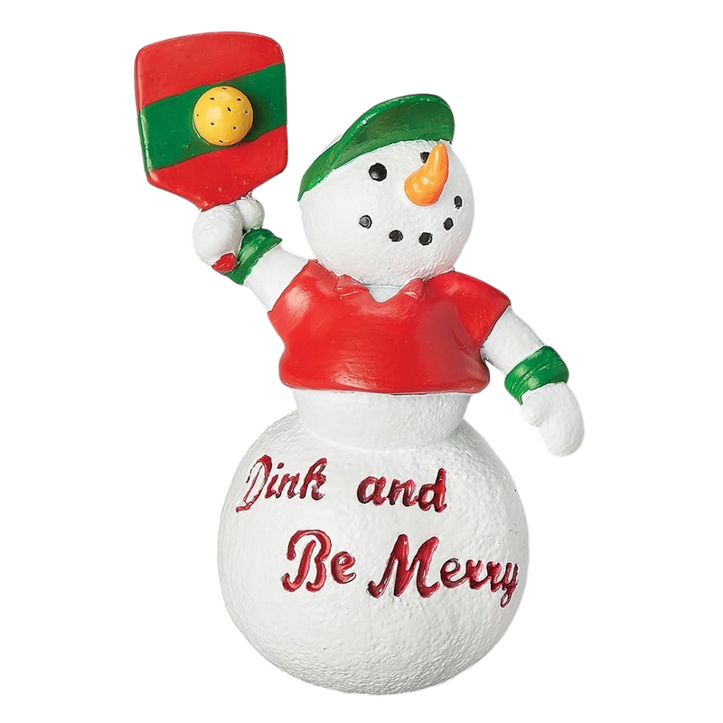 Drink And Be Merry Pickleball Snowman Ornament