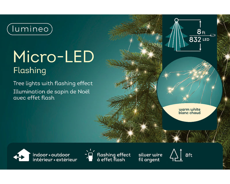 Twinkling Dreams Micro-LED Tree String Lights - Warm White - Silver Wire