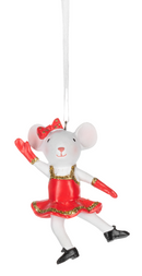Dancing Mouse Ornaments - Red  Dress - Christmas >> Ornaments >> Animals - by Ganz