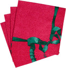 Tied With A Bow Red And  Spruce Luncheon Napkins - Housewares >> Paper Goods - by Caspari - view 2