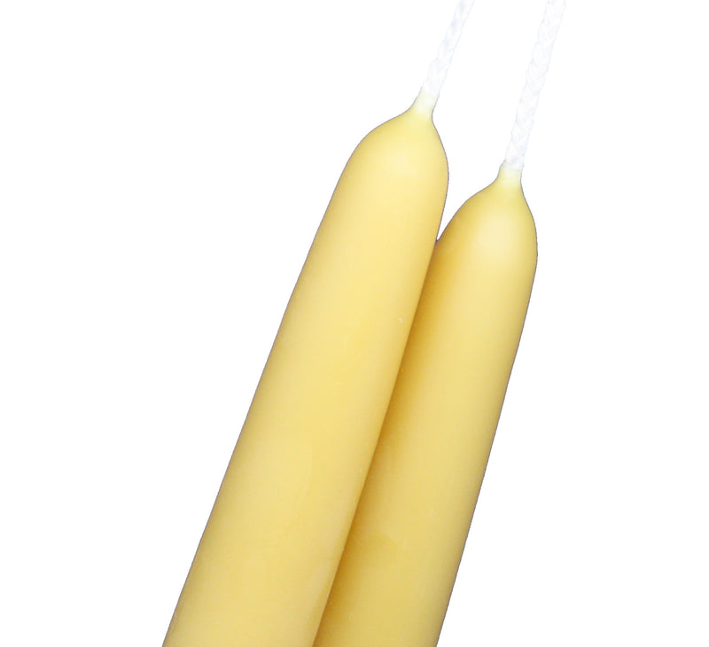 10" Natural Beeswax Taper Candles