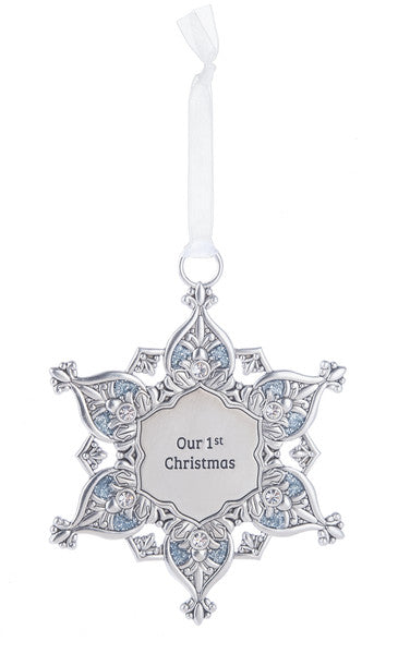 Gem Snowflake Ornament - Our 1st Christmas - The Country Christmas Loft