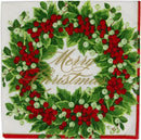 Holly and Berry Wreath Paper Cocktail Napkins
