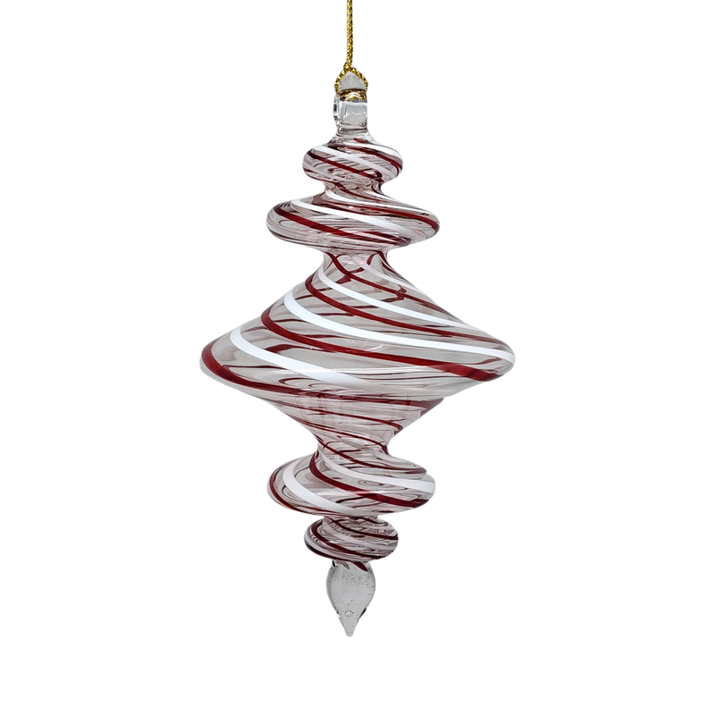 Peppermint Swirl Egyptian Glass Ornament