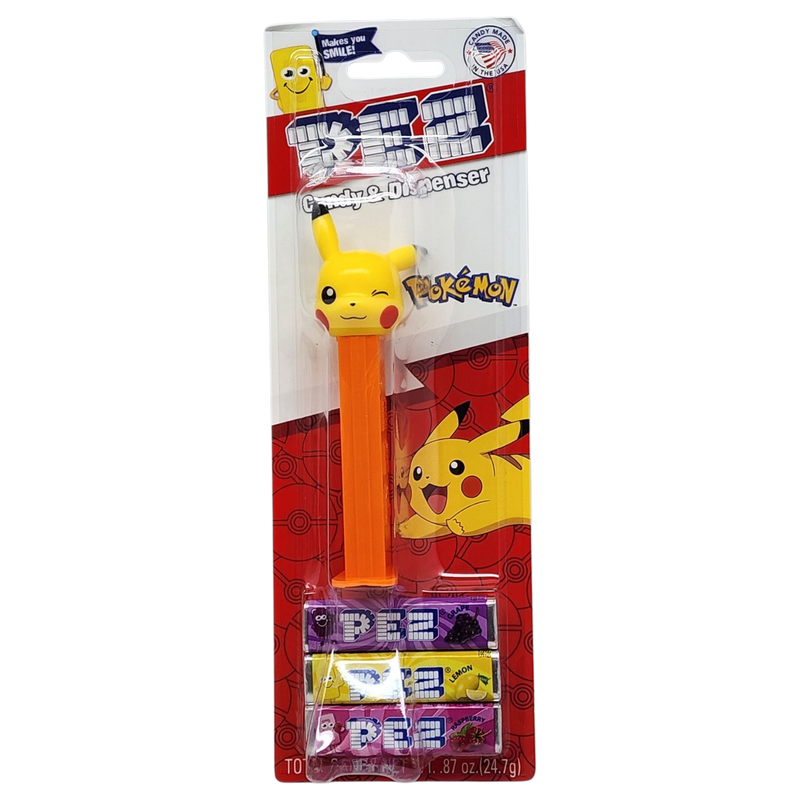 Pez Pokemon Dispenser with 3 Candy Rolls - Pikachu Winking