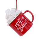 Hot Cocoa Mug with Marshmallows Ornament - Let It Snow