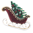 Enamel Finish Pin - Sleigh