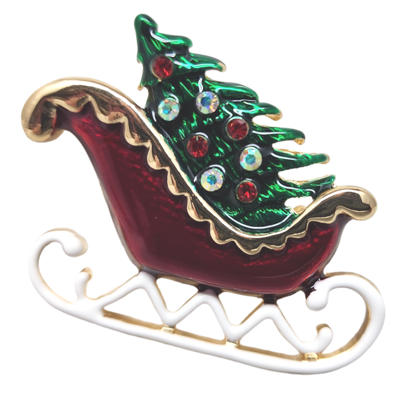 Enamel Finish Pin - Sleigh