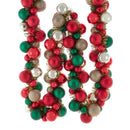 Red, Green & Gold Ball With Tinsel Garland - 6 Feet Long - Christmas >> Garland - by Kurt Adler