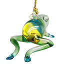 Playful Frog Glass Ornament